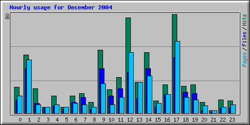 Hourly usage for December 2004